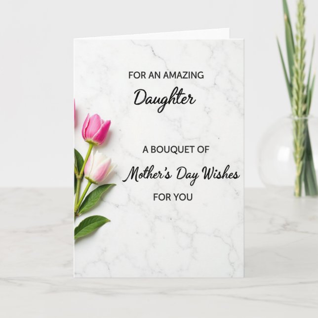Floral Mothers Day Marble Card (Front)