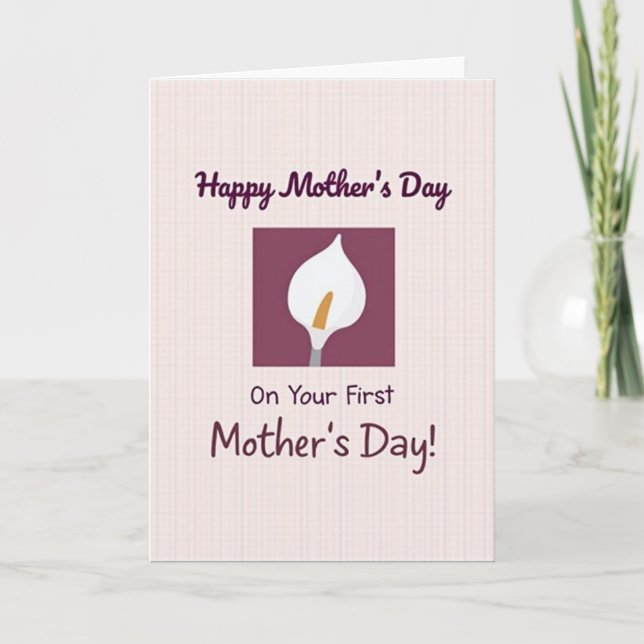 Floral Mothers Day Maroon Square Card (Front)
