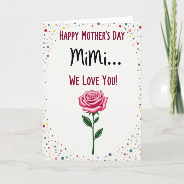 Floral Mothers Day Mimi Card (Front)