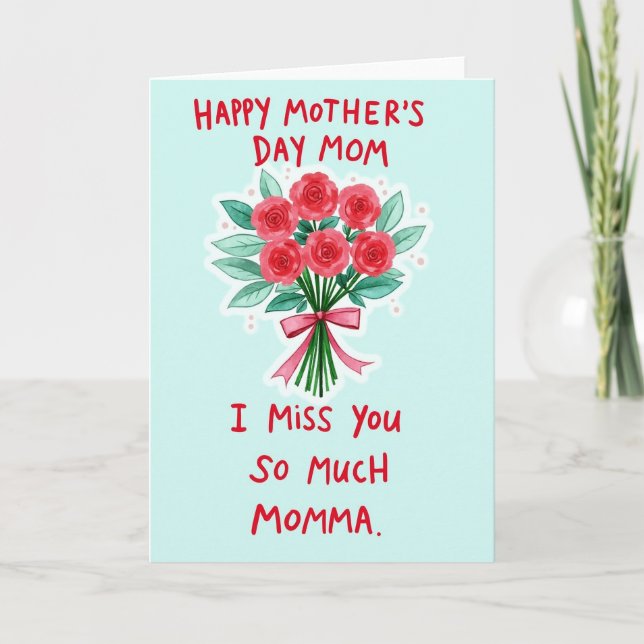 Floral Mothers Day Miss You Card (Front)