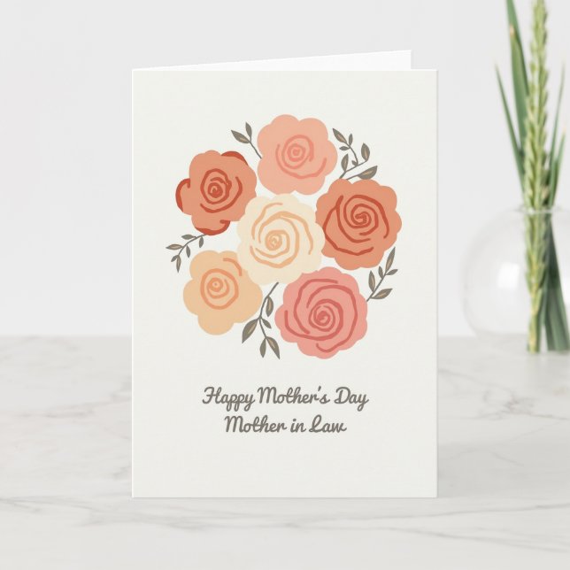 Floral Mothers Day Mother In Law Card (Front)