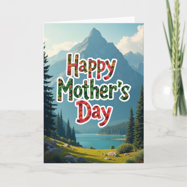 Floral Mothers Day Mountain Card (Front)