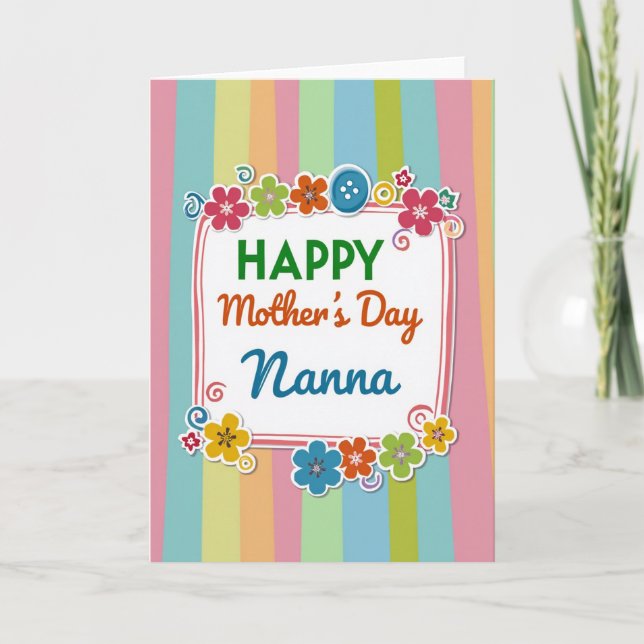 Floral Mothers Day Nanna Card (Front)