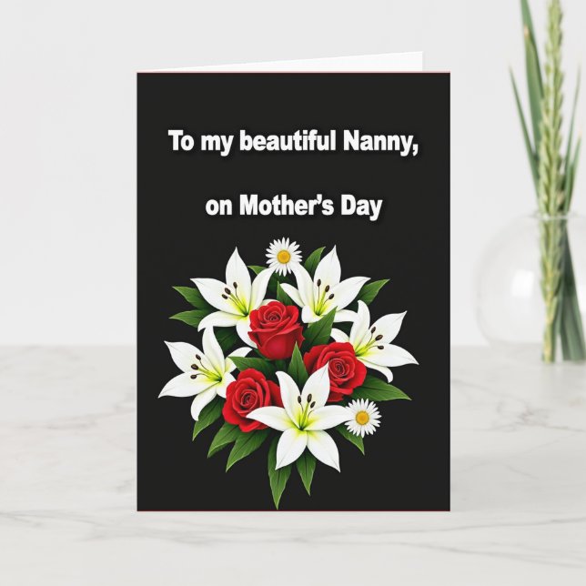 Floral Mothers Day Nanny Card (Front)