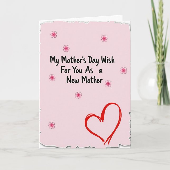 Floral Mothers Day New Mom Card (Front)
