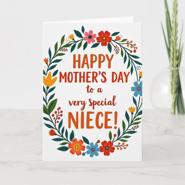 Floral Mothers Day Niece Card (Front)