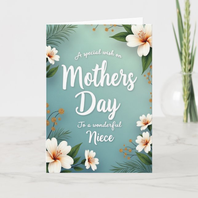 Floral Mothers Day Niece Wish Card (Front)