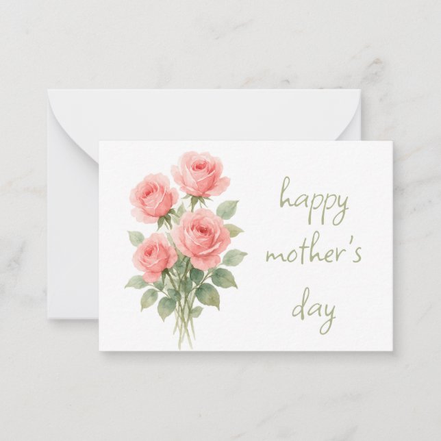Floral Mother's Day  Note Card (Front)