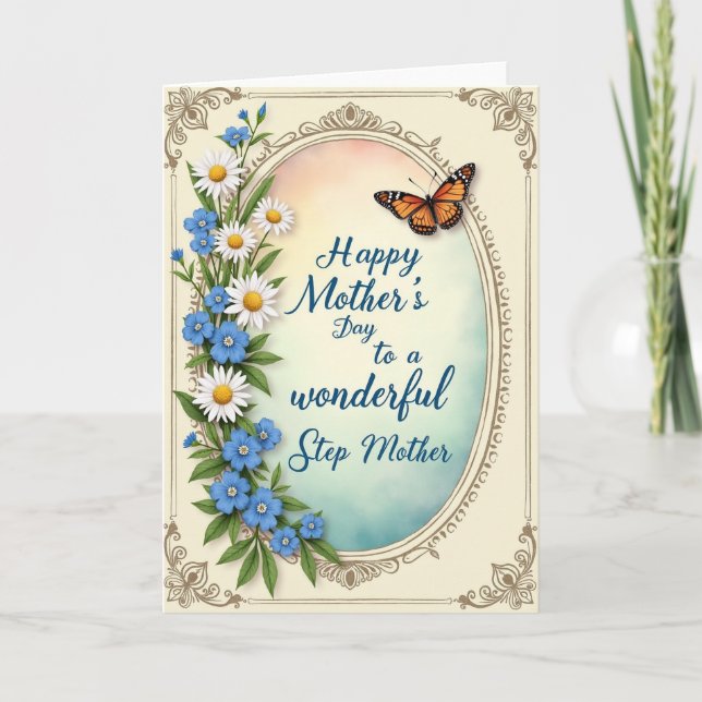 Floral Mothers Day Oval Art Card (Front)