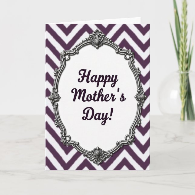 Floral Mothers Day Oval Card (Front)
