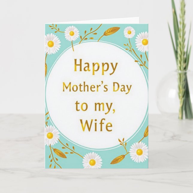 Floral Mothers Day Oval Design Card (Front)