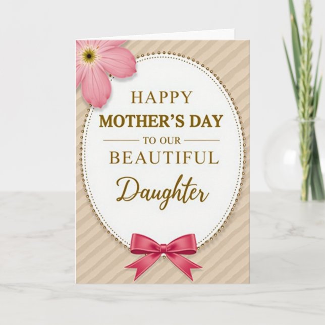 Floral Mothers Day Oval Frame Card (Front)