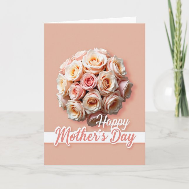 Floral Mothers Day Peach Card (Front)