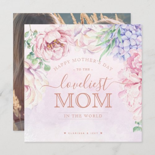 Floral Mothers Day Personalized Photo Card