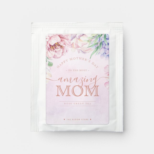 Floral Mother's Day Personalized Tea Bag Drink Mix (Front)