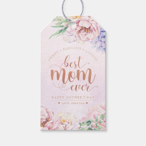 Floral Mothers Day Personalized Wine Gift Tags