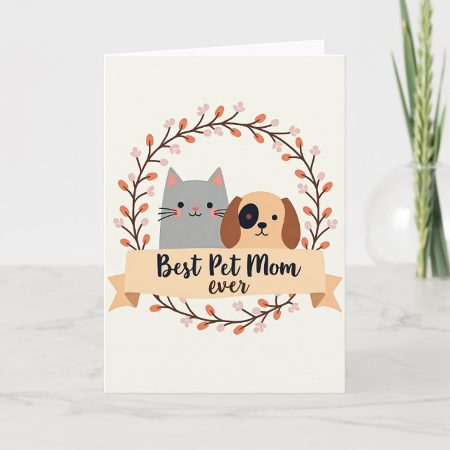 Floral Mothers Day Pet Tribute Card (Front)