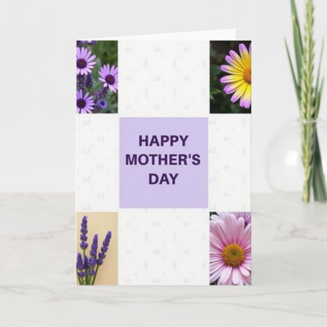 Floral Mothers Day Picture Card (Front)