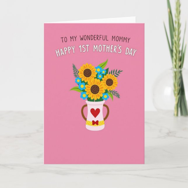 Floral Mothers Day Pitcher Card (Front)