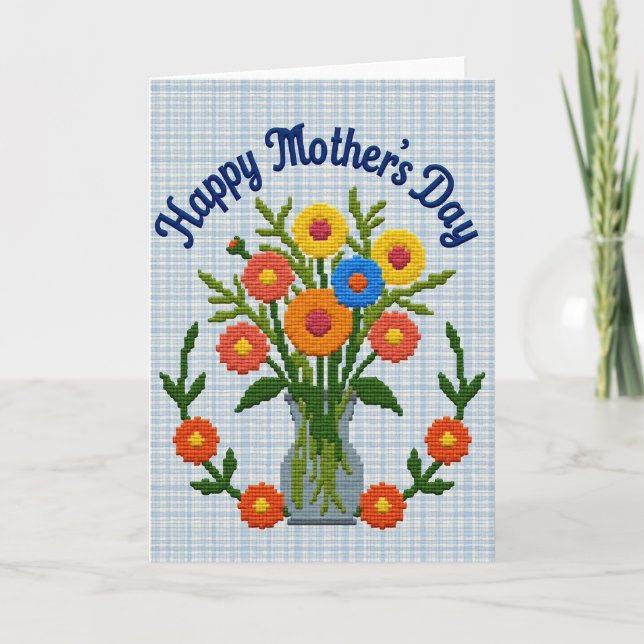 Floral Mothers Day Pixel Card (Front)