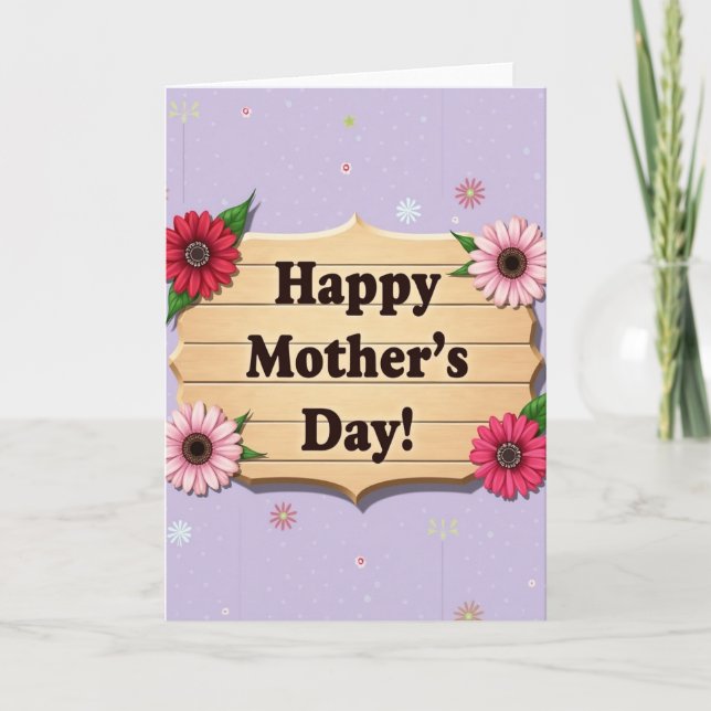 Floral Mothers Day Plaque Card (Front)