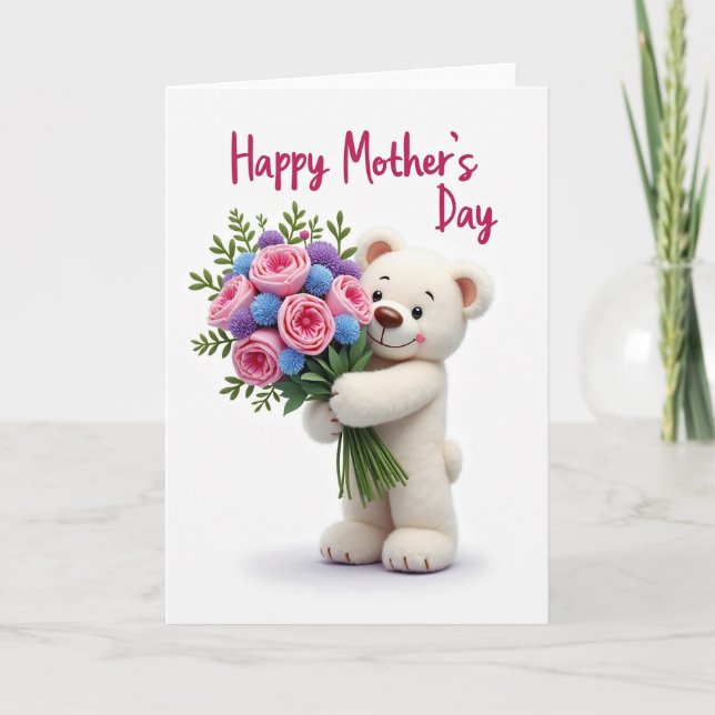 Floral Mothers Day Plush Card (Front)