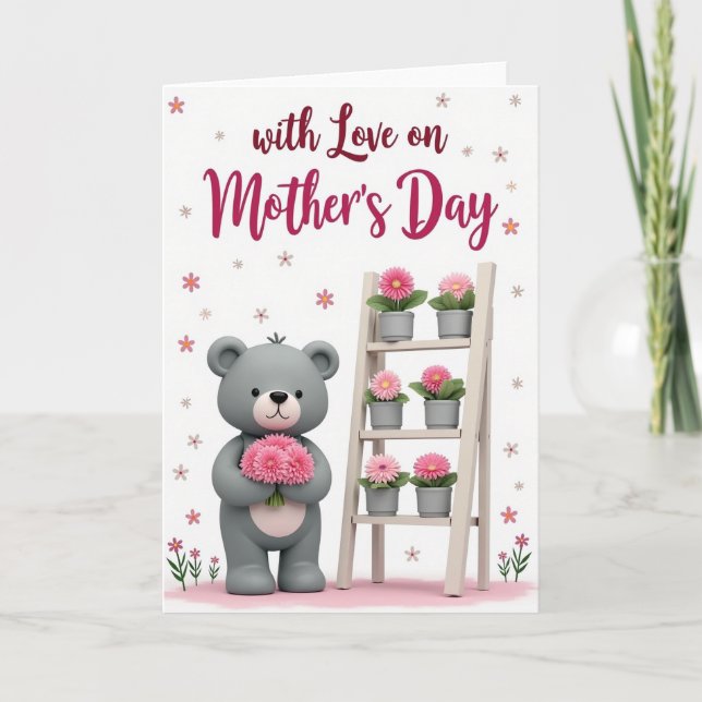 Floral Mothers Day Plush Figure Card (Front)