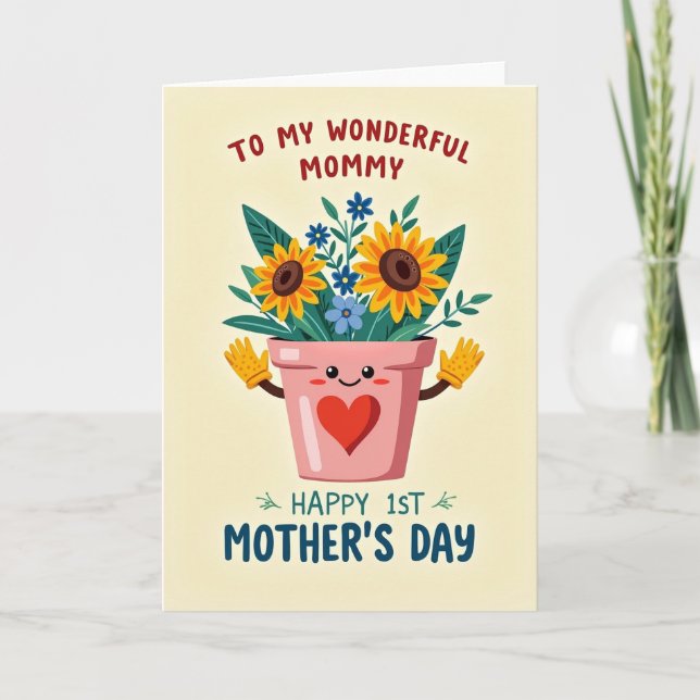 Floral Mothers Day Pot Card (Front)