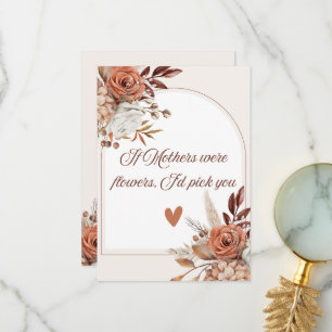 Floral Mother's Day Quote If Mothers Were Flowers Thank You Card
