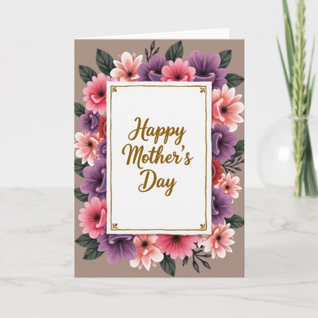 Floral Mothers Day Rectangle Card (Front)