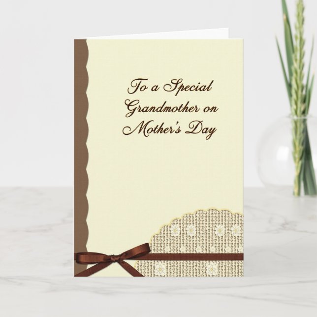 Floral Mothers Day Ribbon Card (Front)