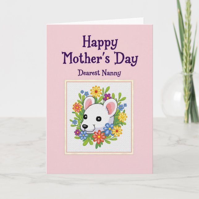 Floral Mothers Day Rodent Art Card (Front)