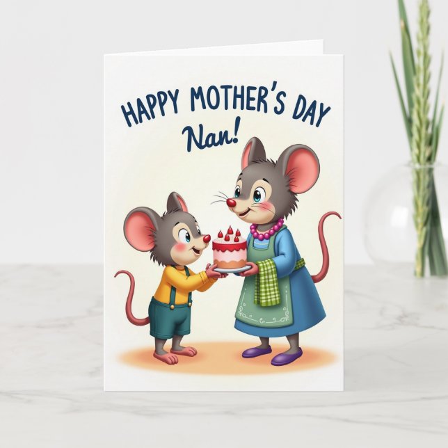 Floral Mothers Day Rodent Card (Front)