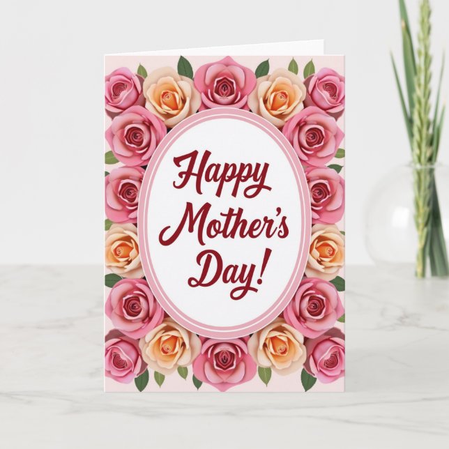 Floral Mothers Day Rose Card (Front)