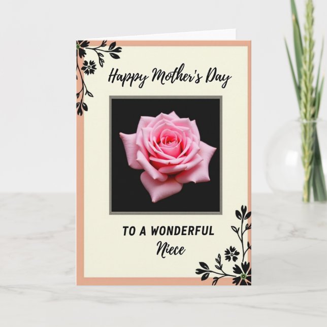 Floral Mothers Day Rose Design Card (Front)