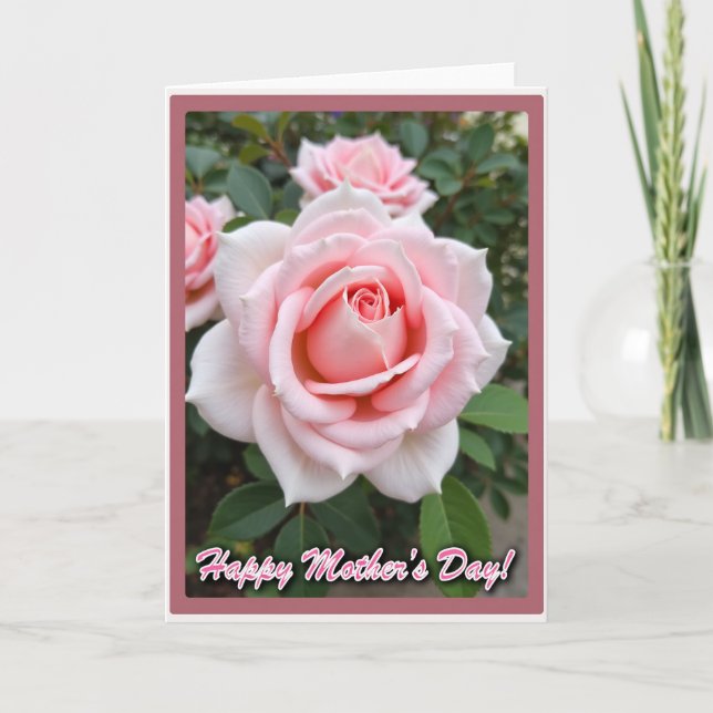 Floral Mothers Day Rose Portrait Card (Front)