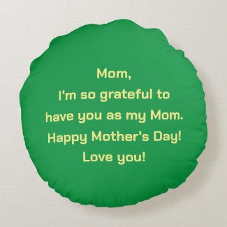 Floral Mother's Day Round Pillow 