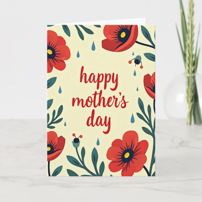 Floral Mothers Day Scene Card (Front)