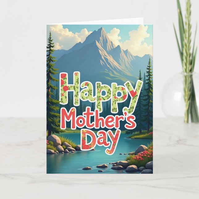 Floral Mothers Day Scenic Card (Front)