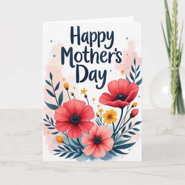 Floral Mothers Day Script Card (Front)