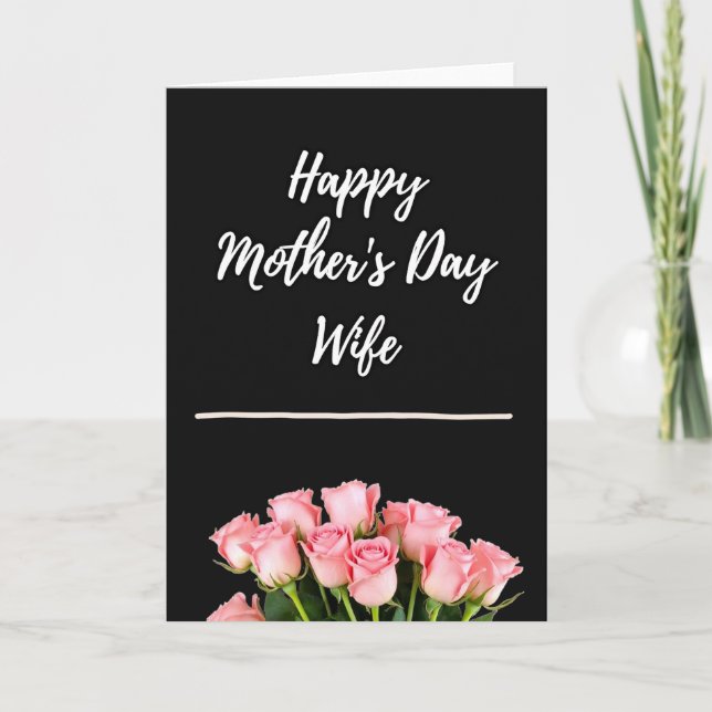 Floral Mothers Day Script Text Card (Front)