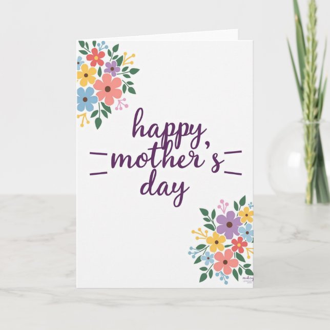 Floral Mothers Day Scripted Card (Front)
