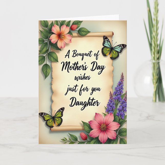 Floral Mothers Day Scroll Card (Front)