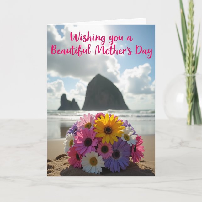 Floral Mothers Day Seascape Card (Front)