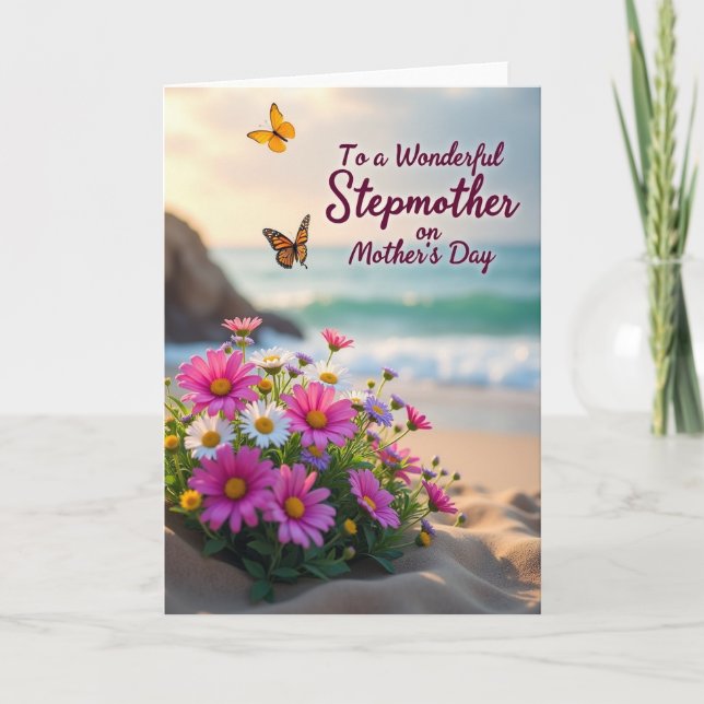 Floral Mothers Day Seaside Card (Front)