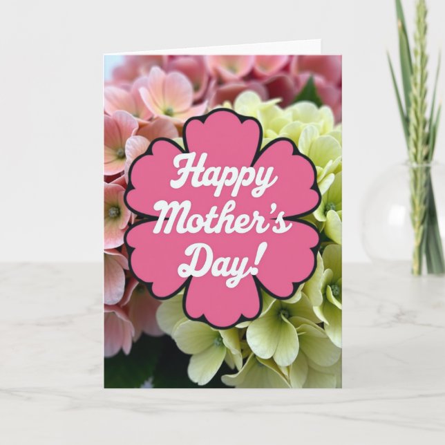Floral Mothers Day Shape Card (Front)