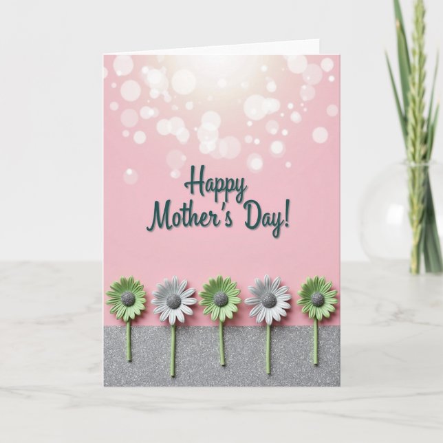 Floral Mothers Day Shimmer Card (Front)