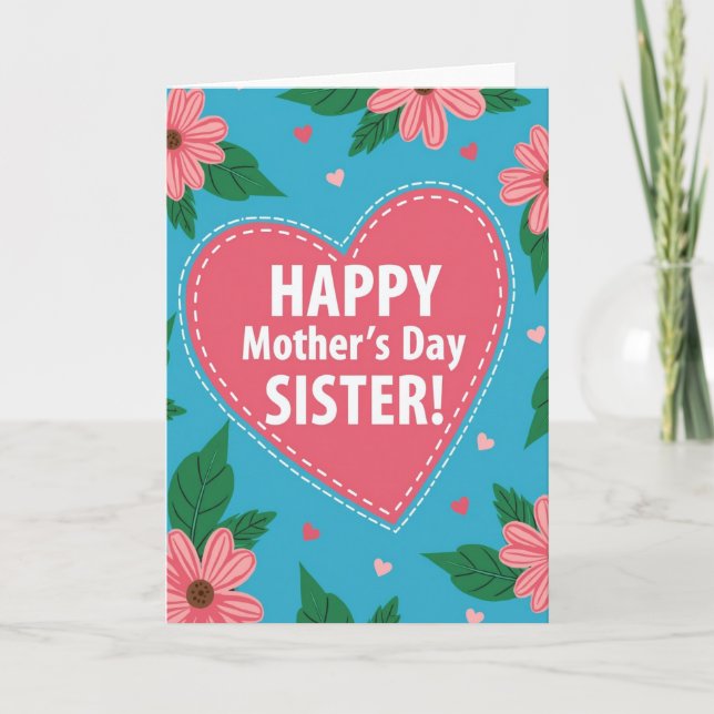 Floral Mothers Day Sibling Card (Front)