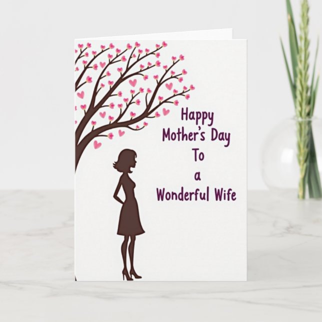 Floral Mothers Day Silhouette Card (Front)