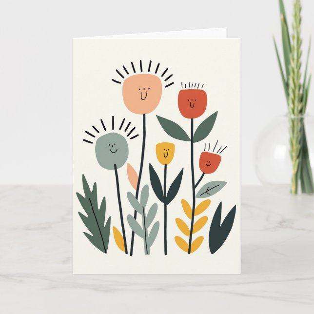 Floral Mothers Day Smiles Card (Front)